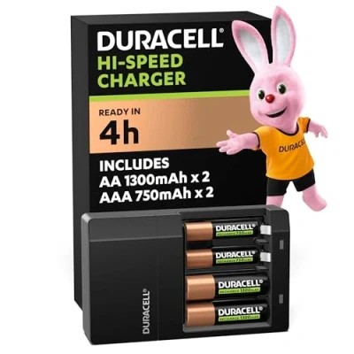 Obrázek Duracell CEF14 Nabíječka baterií po dobu 4 hodin, včetně dobíjecích baterií, 2 AA + AAA