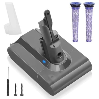 Obrázek Waitley V7 akumulátor, 6000mAh náhradní akumulátor pro Dyson kompatibilní SV11 Absolute Animal Motorhead Trigger Car+Boat Fluffy HEPA Mattress vysavač se 2 filtry