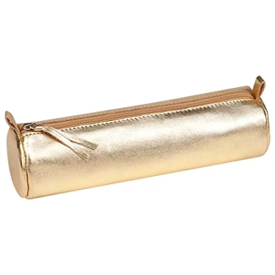 Obrázek Clairefontaine 8692C penál (s perleťovým efektem kulatý, 5,5 x 22 cm, praktický a robustní, z kůže), 1 kus zlatý