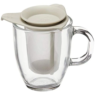 Obrázek Bodum YO skleněný šálek s plastovým filtrem (0,35 liters) krémově zbarvený, 1 kus (balení ks)