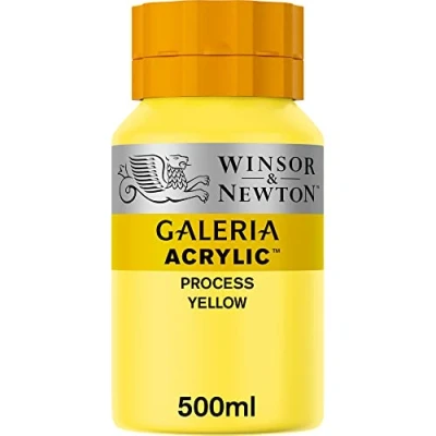Obrázek Winsor &amp; Newton 2150537 Galeria akrylová barva, vysoká pigmentace, stálá na světle, konzistence, 500 ml hrnec proces žlutý