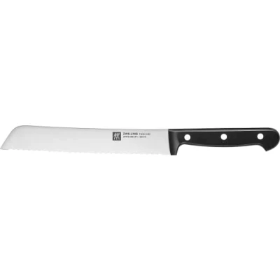 Obrázek ZWILLING Twin Chef Nůž na chleba, délka čepele: 20 cm, list čepele se zoubkovaným ostřím, speciální nerezová ocel / plastová rukojeť v designu nýtů, černý