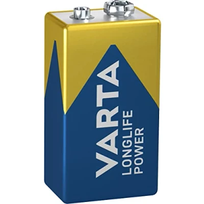 Obrázek baterie VARTA Longlife Power 9V blok 6LR61 (balení po 1) Alkalické E bloku ideální pro požární hlásiče, kouřové tunery