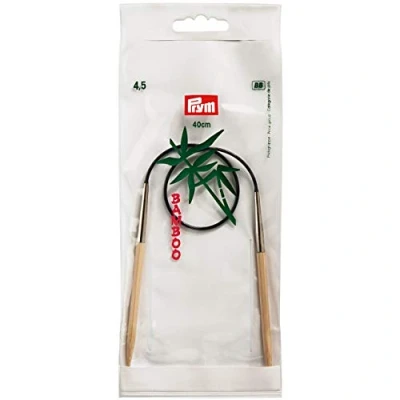 Obrázek Prym 221527 kruhové pletací jehlice 40 cm, 4,50 mm kruhová jehla, bambus, přírodní, 4,5