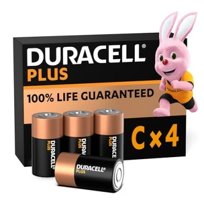 Obrázek Duracell baterie Plus C, LR14, 4 kusy, C pro každodenní přístroje