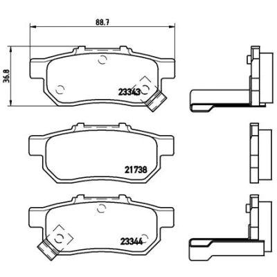 Obrázek Brembo P 28 025 sada brzdového obložení, kotoučová brzda (4dílná)