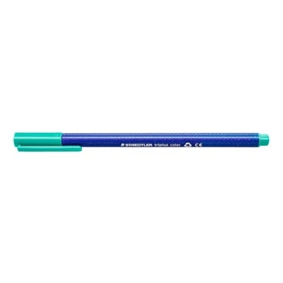 Obrázek STAEDTLER Fixy triplus color, tyrkysová, trojhranná, stabilní, neohromující špička, šířka linky cca 1 mm, vhodné pro děti, vysoká kvalita Made in Germany, 10 fibre tip pens v kartonovém pouzdře, 323 54