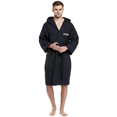 Obrázek Cressi Unisex dospělý mikrovláknový sportovní župan z mikrovlákna, černý, S