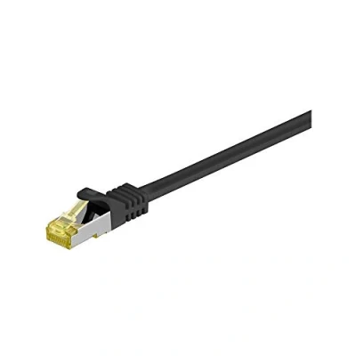 Obrázek Goobay 91635 RJ45 propojovací kabel CAT 6A S/FTP (PiMF) s 7 surovým kabelem / 500 MHz síťový internetový RJ 45 konektor LAN černý 7,5 m