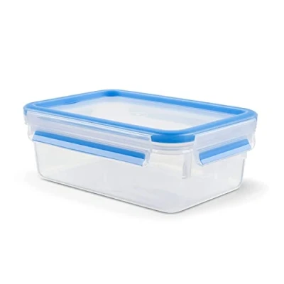 Obrázek Tefal Master dóza na uchovávání potravin potraviny, obdélníková, transparentní/modrá, plast, 1 litr