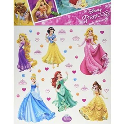 Obrázek AG Design Disney Princesinnen dětský pokoj nástěnná nálepka, PVC fólie (fhtalátová vlajka), vícebarevná, 30 x cm