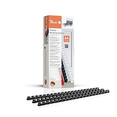 Obrázek Peach Plastový vázací hřbet A4 10 mm 65 listů 100 kusů černý PB410 02