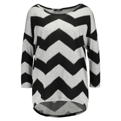 Obrázek ONLY Dámský top ONLELCOS, Light Grey Melange/Aop: w. Black Zigzag, M