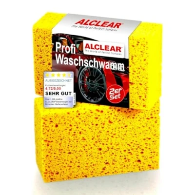 Obrázek ALCLEAR 6080WS 2dílná sada mycí houbičky na auto, houba auto Jumbo, pro péči o lak, ráfky, čištění vně i uvnitř, 18 x 12 6 cm
