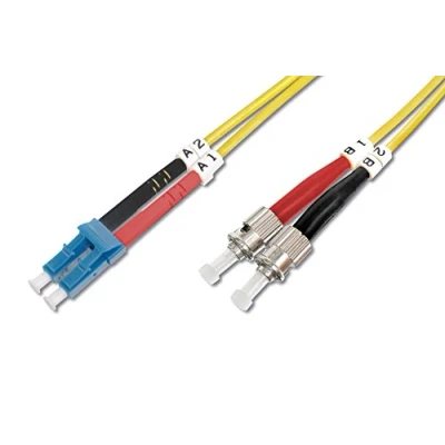 Obrázek DIGITUS DK 2931 01 optický kabel OS2 1 m LC na ST Duplex LWL 1/10 Gbit/s SM Singlemode LAN typ vlákna: 9/125 µ žlutá (žlutá)