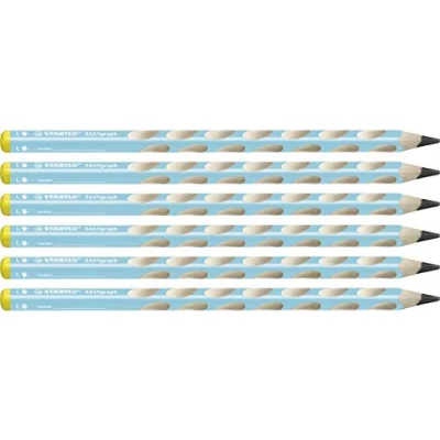 Obrázek Ergonomická trojhranná tužka pro leváky STABILO Easygraph v modré barvě balení po 6 kusech stupeň tvrdosti HB