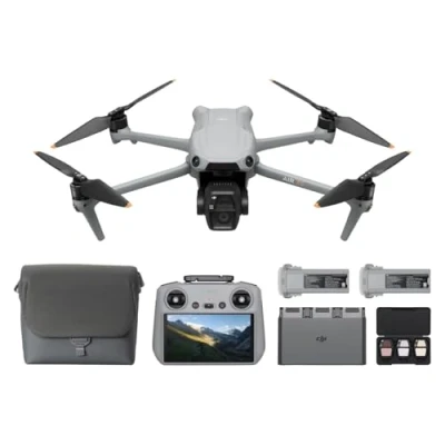 Obrázek DJI Air 3S Fly More Combo (RC 2 Fernsteuerung mit Bildschirm), Drohne 1&quot; CMOS Weitwinkel &amp; mittlerer Telekamera für Erwachsene, 4K/60fps, omnidirektionale Erkennung 3 Akkus längere Flugzeit