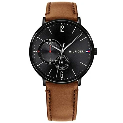 Obrázek Tommy Hilfiger Multi Zifferblatt Quarz Uhr für Herren mit Braunes Lederarmband 1791510
