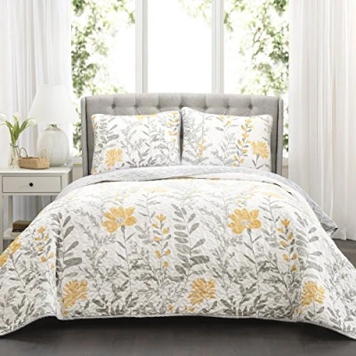 Obrázek Lush Decor Aprile, Polyester, Gelb und Grau, King Size