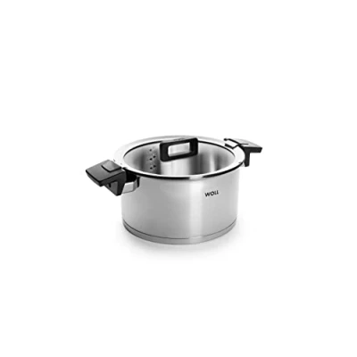 Obrázek Woll Hrnec na vaření s poklicí Concept indukční, Ø 24 cm, výška 13 5,8 l vhodný pro všechny typy sporáků, ušlechtilá ocel, do trouby 200 , stříbrný