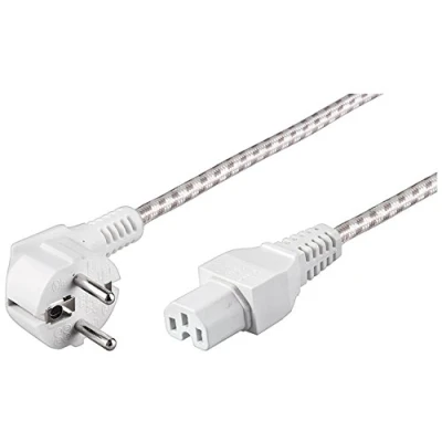 Obrázek Goobay 93314 Přípojný kabel pro ohřívače 2 m se zástrčkou s ochranným kontaktem bílý/stříbrný