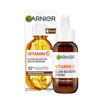Obrázek Garnier Noční sérum s vitaminem C proti tmavým skvrnám, pro každou pokožku, obličejové niacinamidem a kyselinou salicylovou, anti tmavé bodové sérum, SkinActive, 1 x 30 ml