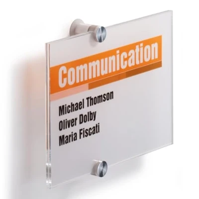 Obrázek Durable Štítek na dveře Crystal Sign, 210 x 148 mm, s potištěnou fóliovou vložkou, transparentní, 482319