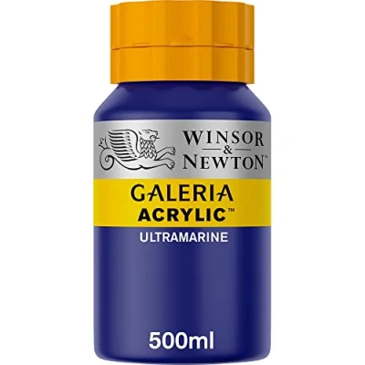 Obrázek Winsor &amp; Newton Akrylová barva Galeria 2150660, vysoká pigmentace, stálobarevná, máslová konzistence, 500 ml hrnec ultramarínová
