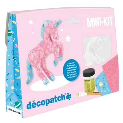 Obrázek Decopatch Décopatch KIT009O Bastel Set Pappmaché jednorožec (ideální pro děti, 3,5 x 19 13,5 cm) růžová, pestrá