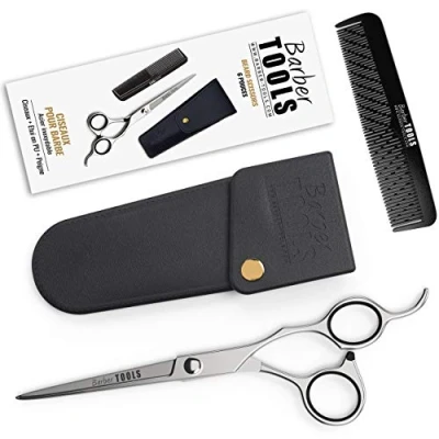Obrázek ✮ barber Tools profesionální nůžky pro knír A vousů s malým přesných hřeben jedna Úložná taška se zipem.