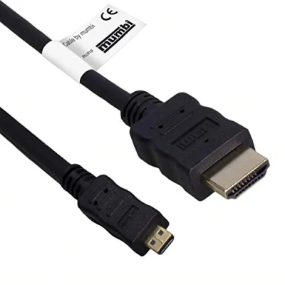 Obrázek mumbi Micro HDMI kabel 1080p pozlacené kontakty Type D High Speed 1.4 / spojovací 1,5 metru