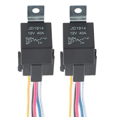 Obrázek GTIWUNG 12 V 40 a relé do auta se zásuvkou, výměnné relé, 5pinové SPDT s dráty pro osobní nákladní vozidla / motor/vozidla, přepínání, autospínač předkrmy, 2 kusy