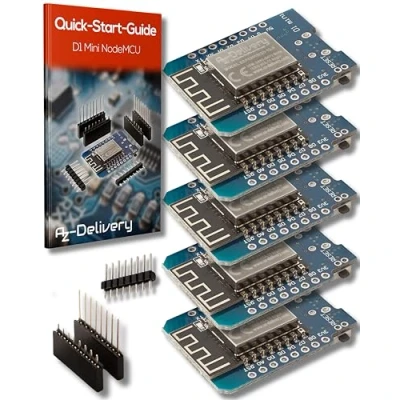 Obrázek AZDelivery 5X D1 Mini NodeMcu s ESP8266 12F WLAN moduly CH340G Lua kompatibilní Arduino včetně e knihy!