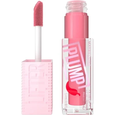 Obrázek Maybelline New York lesklý lesk na rty pro viditelně zvětšené rty, zmírňuje vrásky, s Maxililip a chilli, Lifter Plump, barva: č. 001 Blush Blaze, 1 x 5,4 ml