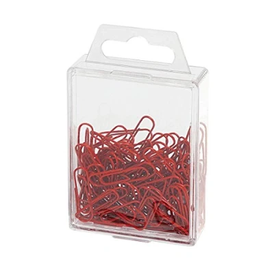 Obrázek Wedo 901244202 kancelářské sponky (kov, 27 mm, s potahem z umělé hmoty) 100 kusů, červené