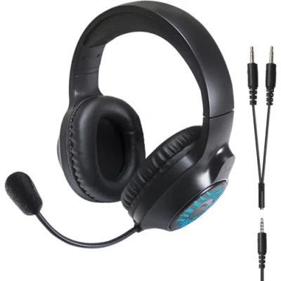 Obrázek Speedlink Tyron RGB Gaming Headset s mikrofonem pro PC PS4/PS5/ Xbox Series X/S/Switch, osvětlení, kabelem 3,5 mm jack, adaptér Y, černý