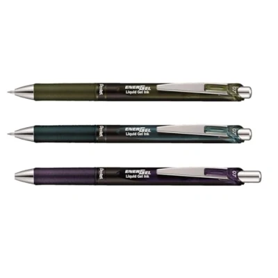 Obrázek Pentel EnerGel XM BL77A2 gelové pero s tlakovou mechanikou, olivově černá (1 kus)