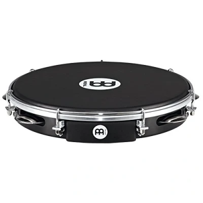 Obrázek Meinl Percussion Tradiční ABS Pandeiro rámový buben se svorkami průměr 10 palců Nappa kožešina plast / ocel, černý chromovaný (PA10ABS BK NH)