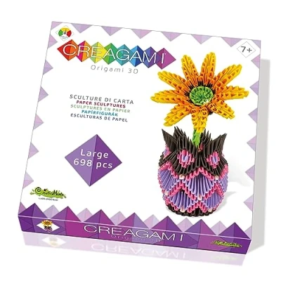 Obrázek CreativaMente 3178739 Creagami Origami 3D 698 Teile Papierskulptur Vase mit Blumen