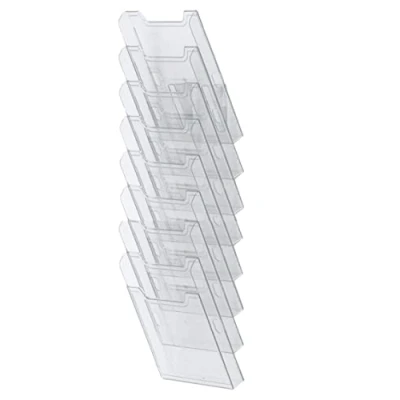 Obrázek Exacompta 64858D Wandprospekthalter 8 Fächer für Dokumente DIN A4 hoch glasklar Flyerhalter Zeitschriftensammler