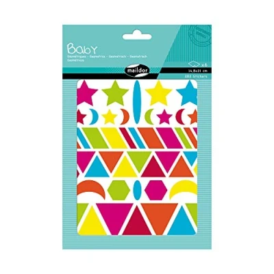 Obrázek Avenue Mandarine Maildor AE040O Baby Packung Stickers (mit 6 Bögen in Format DIN A5, 14, 8 x 21cm, ideal für Kinder ab 2 Jahren, geometrische Formen) 1 Pack Mehrfarbig