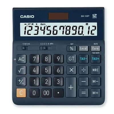 Obrázek Casio Stolní kalkulačka DH 12ET 12místná výpočet řízení celková paměť solární provoz na baterie