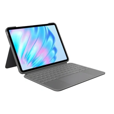 Obrázek Logitech Combo Touch iPad Air 11&quot; (M2), (4. a 5. generace 2020, 2022)(2024) pouzdro s klávesnicí odnímatelná klávesnice podsvícením držákem, rozložení DEU QWERTZ šedá