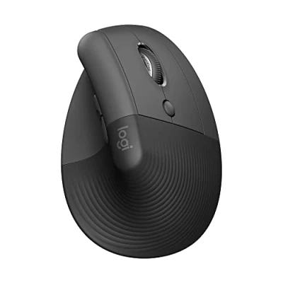 Obrázek Logitech Vertikální ergonomická myš, bezdrátová, Bluetooth nebo Logi Bolt USB přijímač, tiché kliknutí, 4 tlačítka, kompatibilní s Windows/macOS/iPadOS, laptop, PC Grаphit