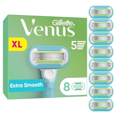 Obrázek Gillette Venus Extra hladké dámské břitvy, 8 náhradních břitů pro dámský holicí strojek s 5násobnou čepelí