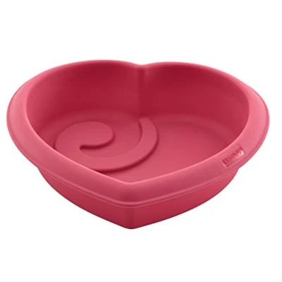 Obrázek Lurch 83041 FlexiForm forma ve tvaru srdce / koláče ze 100% platinového silikonu bez BPA pro speciální kreace pečení, vnitřní velikost 19 cm, Cotton Candy, x 6 cm