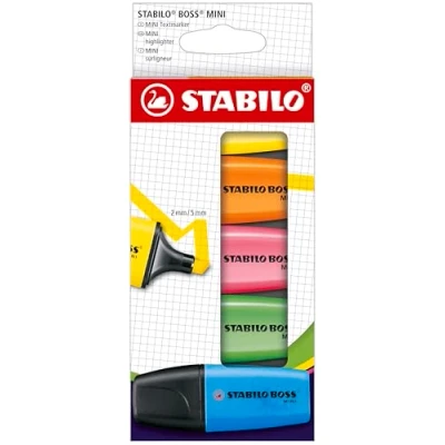 Obrázek Zvýrazňovač STABILO BOSS MINI balení 5 ks s různými barvami