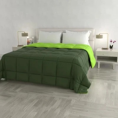 Obrázek Italian Bed Linen Zimní prošívaná deka elegantní, mikrovlákno, jablkově zelená/tmavě zelená, 260 x cm