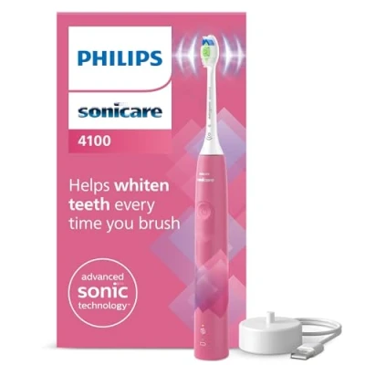 Obrázek Philips Elektrický zubní kartáček Sonicare 4100 se sonickou technologií a dvěma režimy, kontrolou přítlaku chytrým časovačem, Paradise Pink Prismatic, model HX3689/41