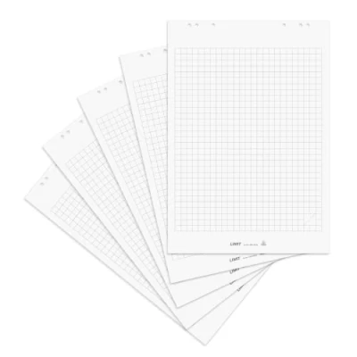 Obrázek Limit Flipchart papír, čtverečkovaný, 20 listů na jeden blok, 70 g/m², 5 kusů